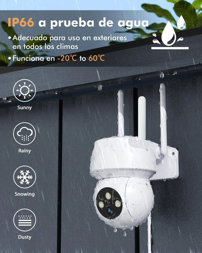 Cámara de Seguridad WhiteCam®️ | 360º 4K Control con Movil